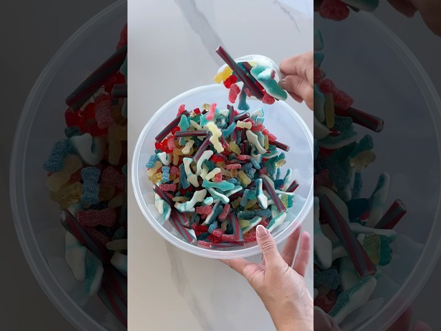 *ASMR* USA CANDY SALAD! #asmr #restock #satisfying #candy #candysalad #redwhiteandblue #4thofjuly