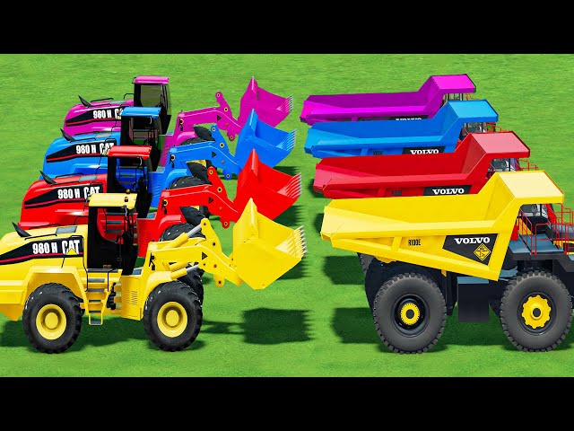 RAINBOW MACHINES AT WORK! GIANT LOADER MOVES SAND WITH MONSTER TRUCKS – FS22