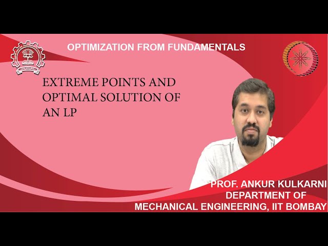 Lecture 10A: Extreme points and optimal solution of an LP