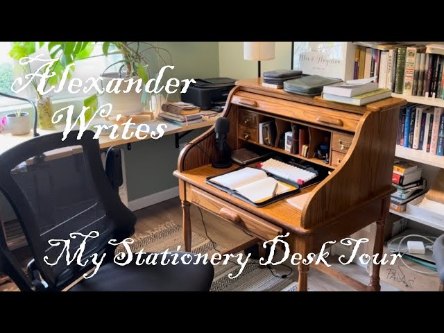 My Writing Desk Set-up! A Roller Top Stationery Desk 🖊️