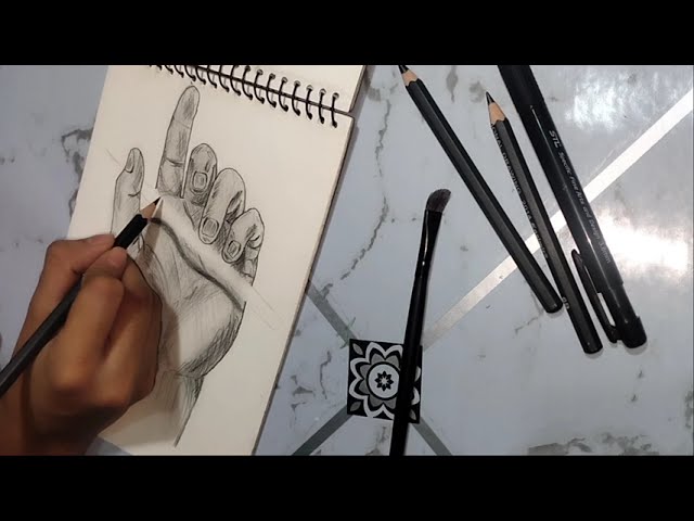 How To Draw Realistic Hand/Pencil Sketch Tutorial/Easy sketching and Blanding Tutorial For Beginners