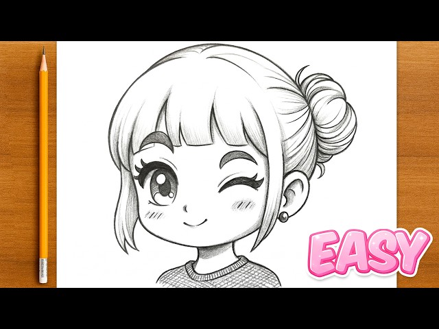 How to Draw Zoey from K-pop Demon Hunter Step by Step ✏️💖 | Easy Pencil Drawing 🎶✨