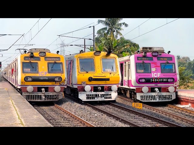 Different model EMU local trains of Howrah Katwa line smooth arrival and departure compilation