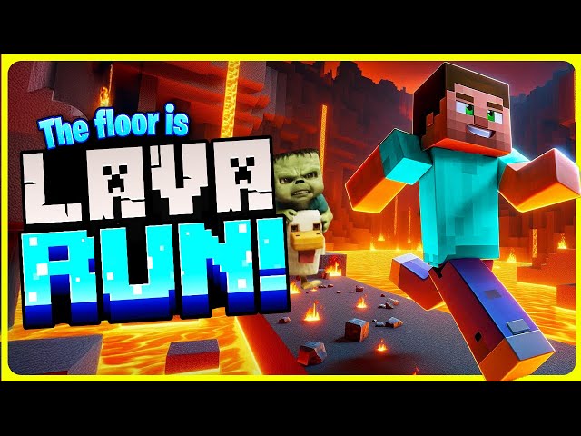 Minecraft Run 🔥 The Floor is Lava 🔥 Brain Break Chase for Kids 🔥 Into the Nether ⚡️ Jump Challenge