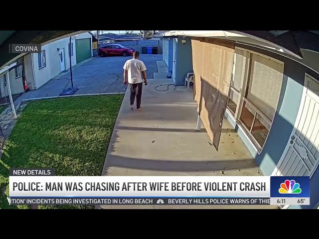 Multi-vehicle Covina crash involved man chasing wife, police say