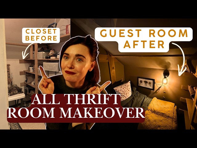 I turned my HALL CLOSET into a GUEST ROOM | ALL THRIFT MAKEOVER