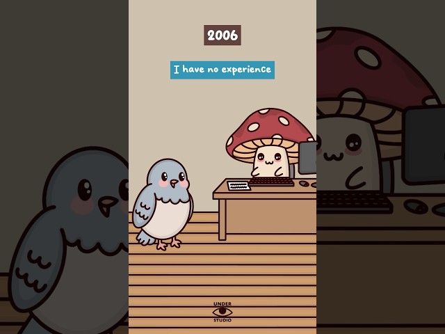 Job Market: 2006 vs 2026 🐦 Mushie & Birdie | Office Animation Meme | Original Audio: yarleh