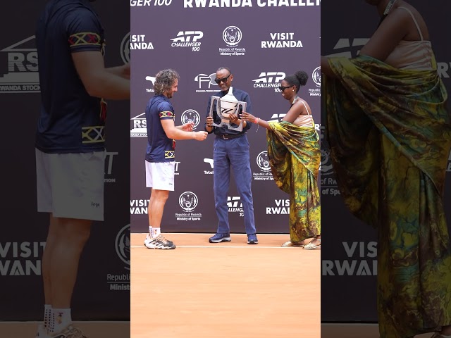 President Kagame and First Lady Jeannette Kagame attend the finals of the ATP Challenger 100.