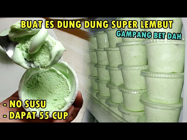 CARA MEMBUAT ES KRIM SANTAN DUNG DUNG NO SUSU - MUDAH HASIL MELIMPAH