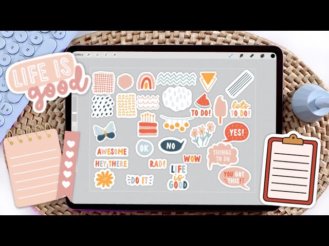 How to Make Digital Stickers on the iPad | My Process for Creating in Procreate + FREE Stickers!