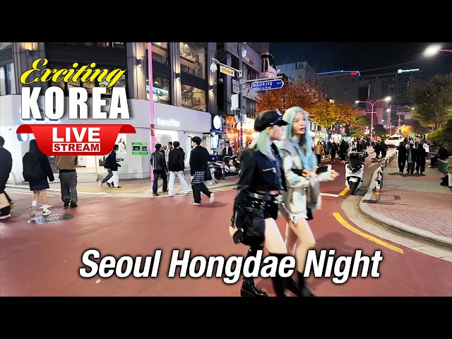 LIVE Seoul Hongdae Night Street Walk | Korean Nightlife | Real Time Walk