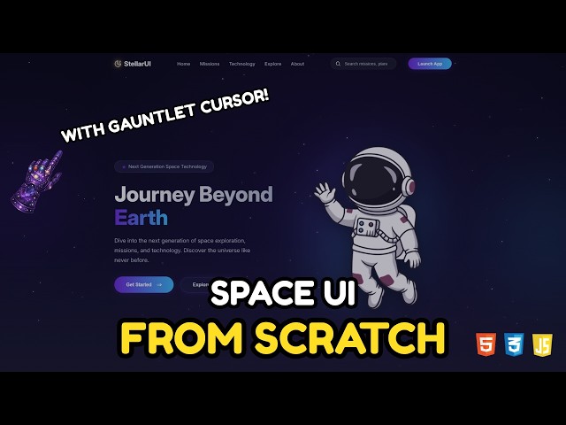 Build This Space-Themed Landing Page From Scratch (HTML, CSS, JS) | Frontend Tutorial