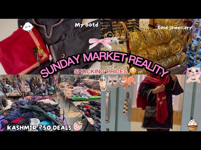 Shocking Prices at Srinagar Sunday Market 😱 Kashmir’s Cheapest Shopping Tour! | Lal Chowk Vlog
