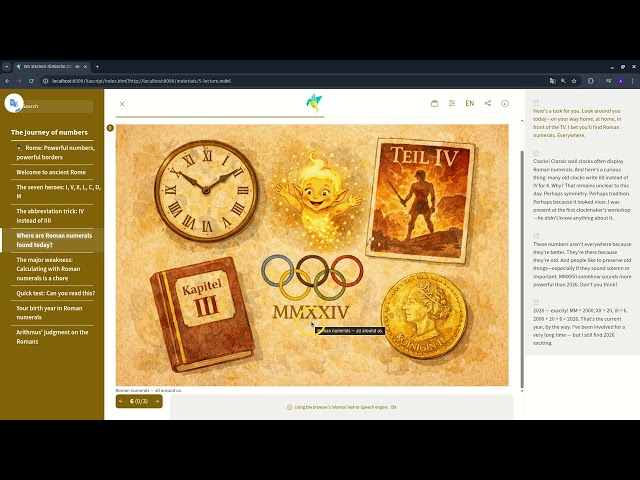 Teaching Agent in Action: AI-Created OER Course with LiaScript