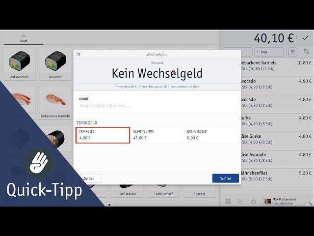 Stimmt so! Wechselgeld als Trinkgeld buchen
