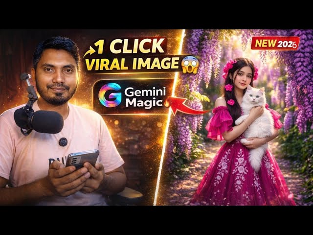Gemini দিয়ে 1 ক্লিকে ভাইরাল ছবি বানান 😱 | AI Viral Photo Trick 2026