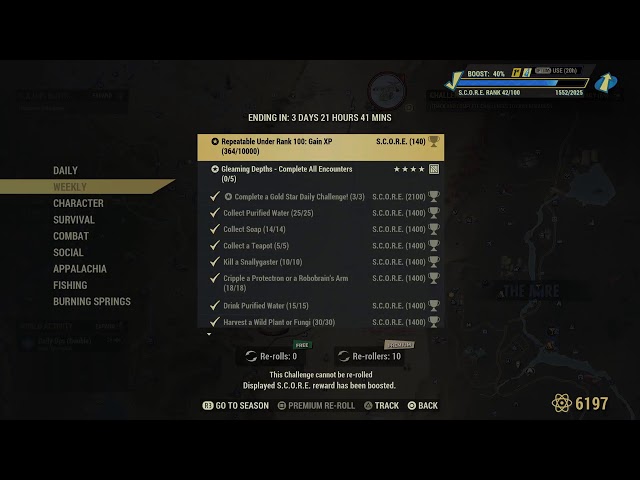 2 Daily Score & Weekly Fallout 76 livestream Burning Springs guide walkthrough