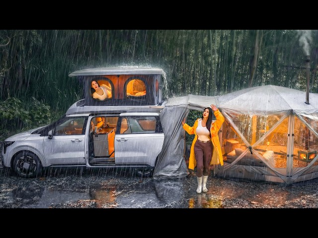 ☔️CAMPING BEI STARKEM REGEN IM CAMPERVAN TIEF IM WALD