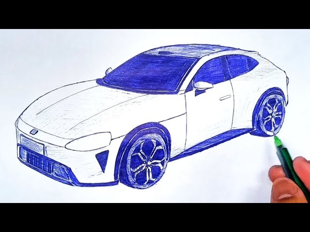 🎨“How to draw Xiaomi SU7 | From pencil to pen step by step”