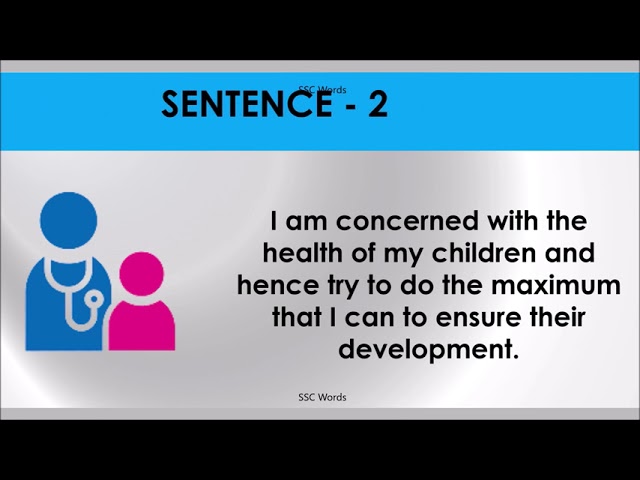 CONCERN WITH Idiom 613 # Meaning and five sentences # SSC Words