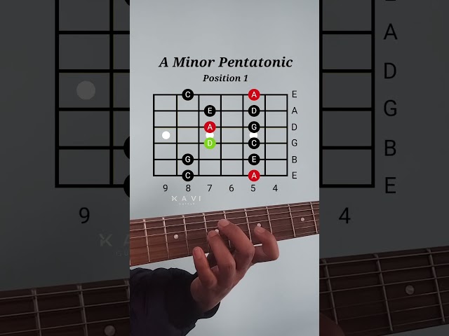 A Minor Pentatonic | Position 1 | Guitar Lesson For Beginners #minorpentatonic #pentatonicscales