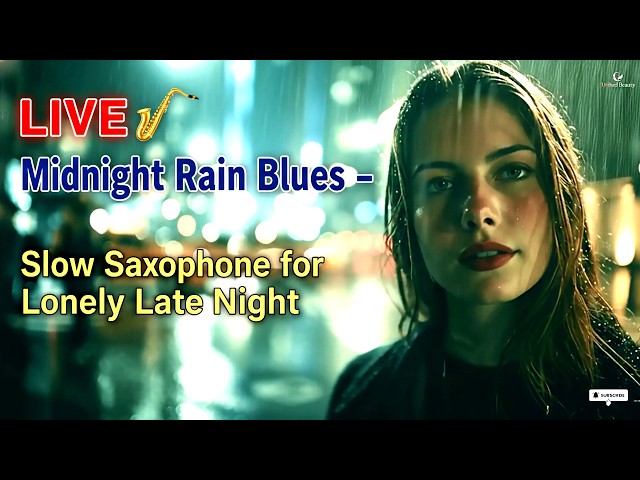 LIVE 🎷 Midnight Rain Blues – Slow Saxophone for Lonely Late Night