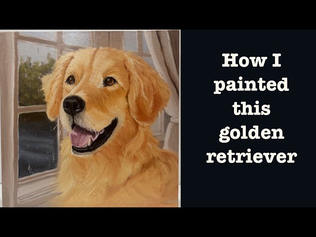 Experience the Transformation: Golden Retriever Oil Painting Time Lapse!