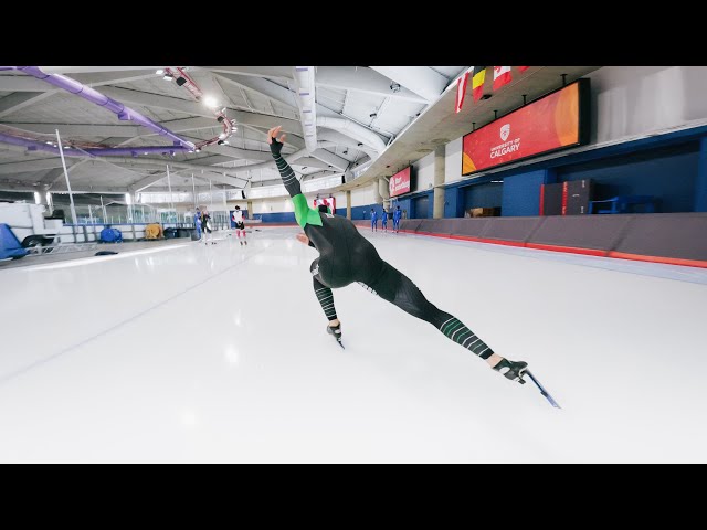 Speed skating behind Jenning De Boo I 60km/h