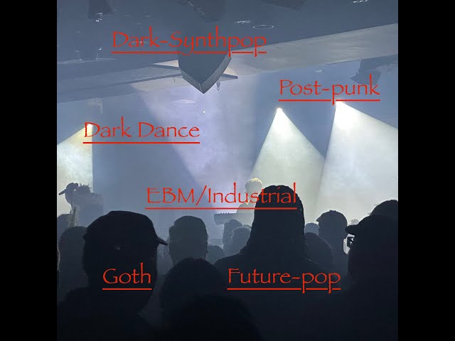 Darkwave, Synthpop, EBM, Electro, Postpunk, Dark Synth, Dark Dance, Futurepop, Coldwave, Minimalwave