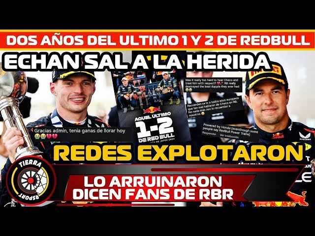 SOCIAL MEDIA EXPLODES! MILLIONS OF FANS AND F1 REMEMBER RED BULL'S LAST 1-2 FINISH WITH CHECO AND...