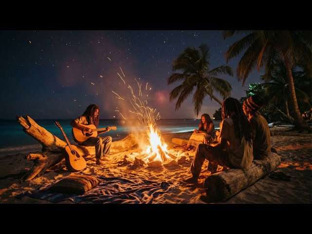 Ocean Bonfire Reggae Dub LIVE 🔥🌊 | Beach Chill Stream 24/7 | Rasta Loop