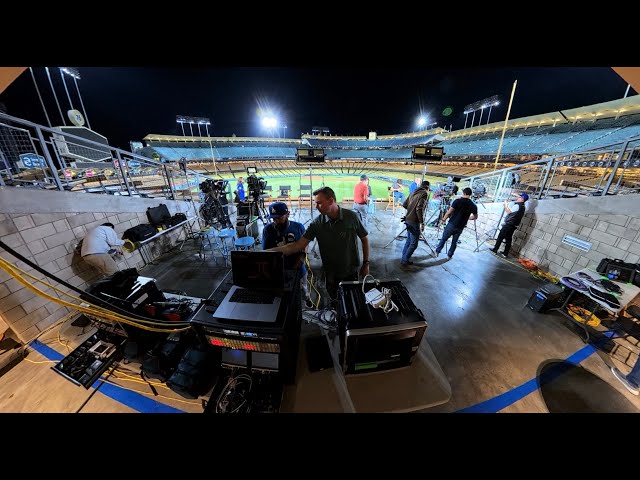 Morning show remote setup 360 Time-lapse from Dodgers Stadium