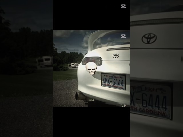 white Toyota supra Mk4 with skull face looks great 😃