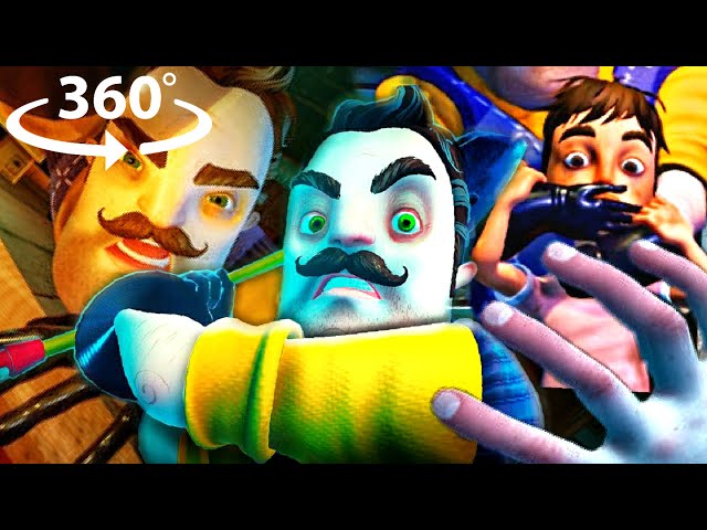 360° Hello Neighbor 2 ALL CUTSCENES in VR! Game Movie