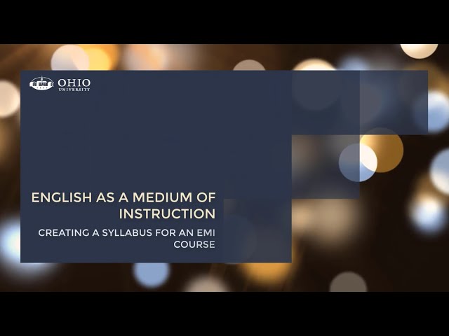 EMI Creating a Syllabus for an EMI Course #1