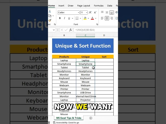 Power of UNIQUE & SORT Functions in Excel | Instantly Organize Your Data