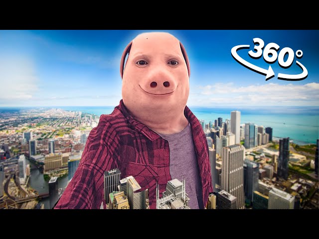 John Pork 🐖 - City in 360° Video | VR / 8K | John Pork Meme)