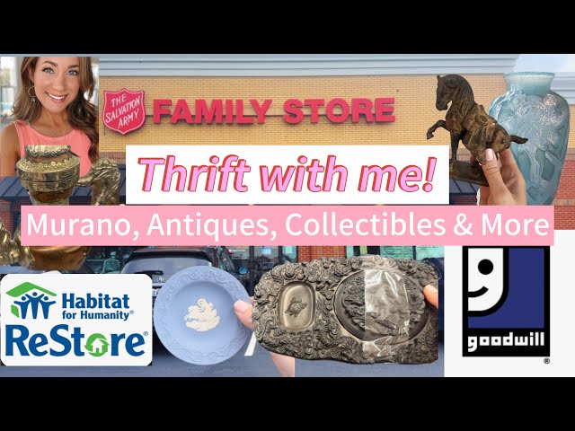 Thrift with me! Murano Glass, Antiques, Pottery, Collectibles & more! 