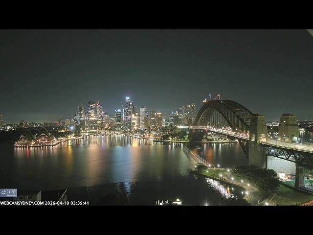 WebcamSydney 1 Live Stream of Harbour 24/7 (~4K)