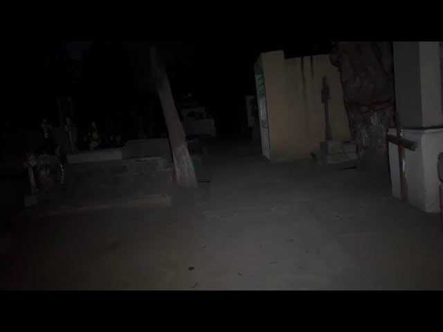 Corridor of fear in cemetery | Did the entity float or run?