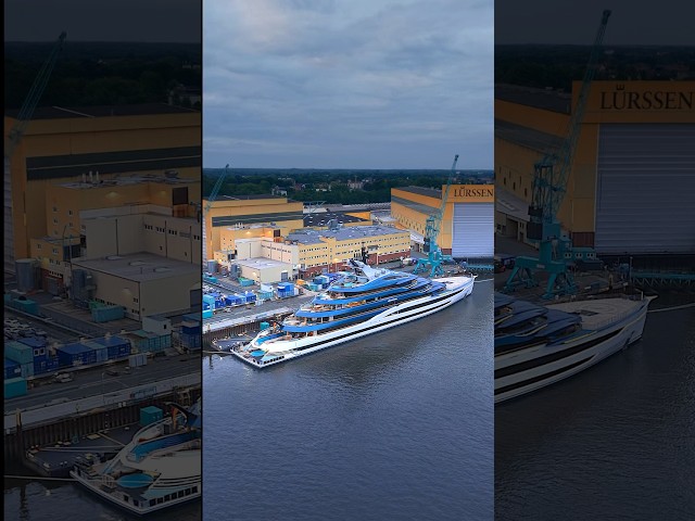 First glimpse of Lürssen’s 134m superyacht Deep Blue at sunset #yacht  #billionairelifestyle