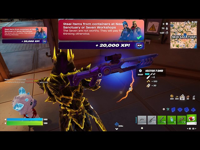 How to EASILY Steal items from containers at New Sanctuary or Seven Workshops in Fortnite Quest!