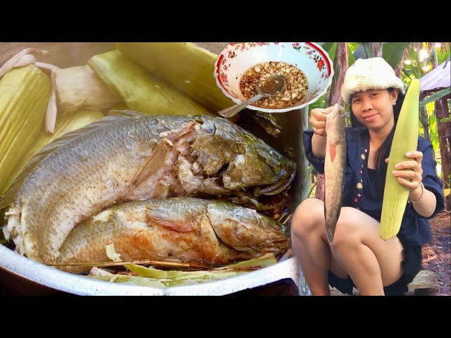 Roasted Fish with Banana Flower Recipe - Cooking Fish with Banana Flower very yummy