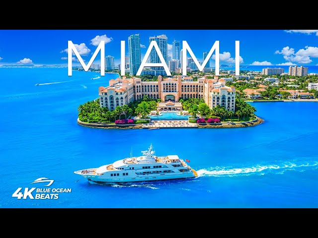 Miami 4K – Luxus-Yacht auf dem glitzernden Wasser von South Beach, Deep House Chill Music