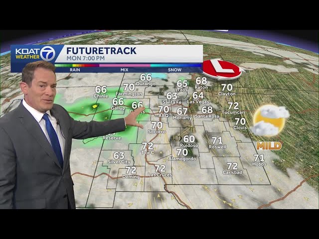 Rain Chances into western and northern New Mexico later today, Red Flag Warnings for fire danger ...