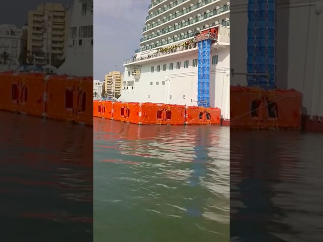An Emergency Slide Like You’ve Never Seen Before #cruise  #evacuations #ship #titanic #marine