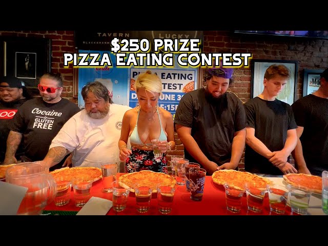$250 CASH PRIZE PIZZA EATING CONTEST at Black Shamrock Tavern in Honolulu, HI!! #RainaisCrazy