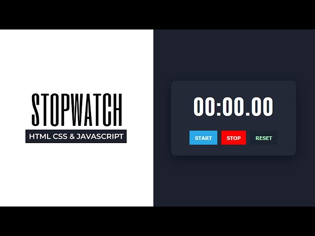 Stopwatch Design using HTML CSS & JavaScript