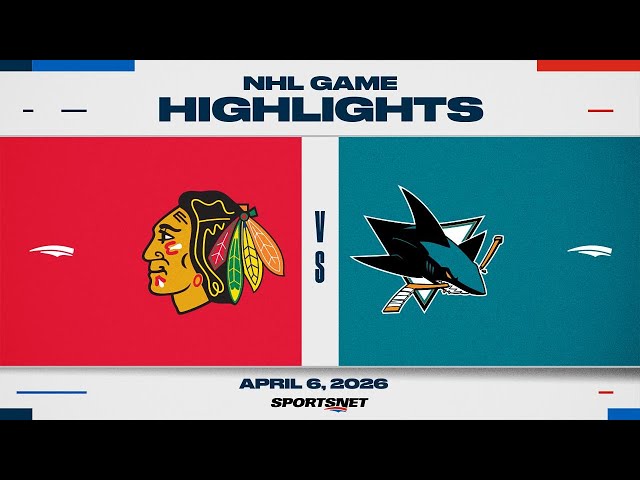 NHL Highlights | Blackhawks vs. Sharks - April 6, 2026