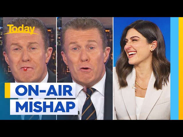Pete Overton suffers live TV on-air mishap | Today Show Australia